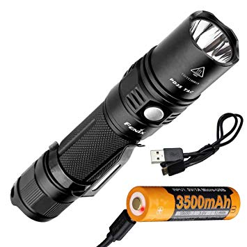 Fenix PD35 TAC (PD35 Tactical) 1000 Lumens XP-L LED Flashlight, 3500mAh 18650 USB Rechargeable Battery, LumenTac USB Charging Cable