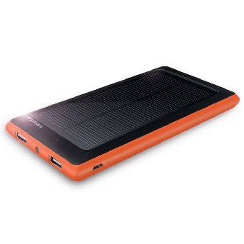 iMuto 10000mAh Compact Solar Panel Portable Charger External Battery Power Bank for iPhone 6S Plus 6 5S 4S iPad Air Mini Samsung Galaxy Note 4 3 S6 Edge S5 S4 Nexus 6 LG G3 and Tablets