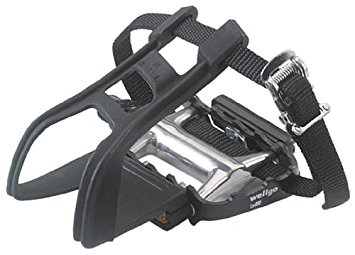 Avenir Ultralight Pedals with Toe Clips and Straps, Black/Silver, 9/16 Inch Axle