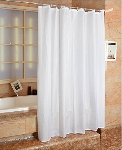 Waterproof Shower Curtain,Aken Brand Fashion Shower Curtain with Hooks,Treated to Resist Deterioration by Mildew (Pearl White)