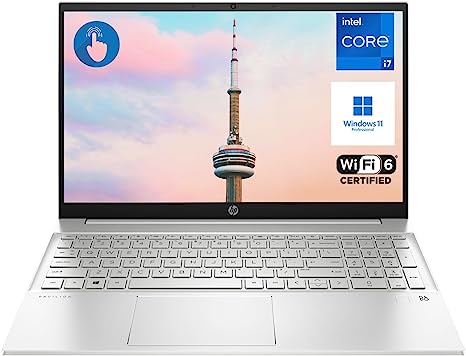 HP Pavilion Business Laptop, 15.6" FHD Touchscreen, Intel Core i7-1255U, 32GB RAM, 1TB SSD, Webcam, HDMI, Wi-Fi 6, Backlit KB, Fingerprint Reader, Windows 11 Pro, Silver