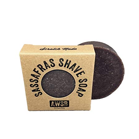 Sassafras All Natural, Vegan, Organic Shave Soap for Smooth Shaving, Handmade by A Wild Soap Bar