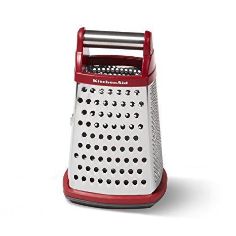 KitchenAid Gourmet Stainless Steel Box Grater, Red