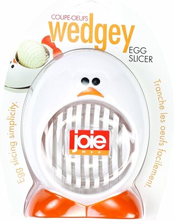 MSC International 50644 Joie Wedgey Egg Mushroom Slicer Stainless Steel Blades, BPA Free, FDA Approved, White 4.5-Inches x 3.25-Inches x 1.25-Inches