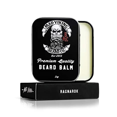 Mad Viking Beard Co Ragnarok 2 Ounce Beard Balm, Medium to Heavy Hold, All Natural and Organic Ingredients, Paraben and Cruelty-Free, Maintain and Manage Beard Hair, Best Gift for Him and Husband
