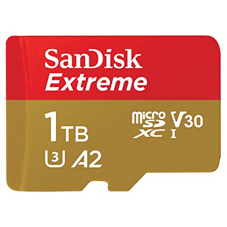 SanDisk 1TB Extreme microSDXC UHS-I Memory Card with Adapter - C10, U3, V30, 4K, A2, Micro SD - SDSQXA1-1T00-GN6MA