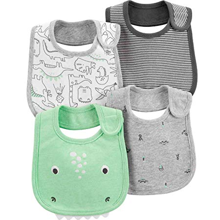 Carter's Little Baby Basics 4-Pack Bibs Water Resistant One Size New