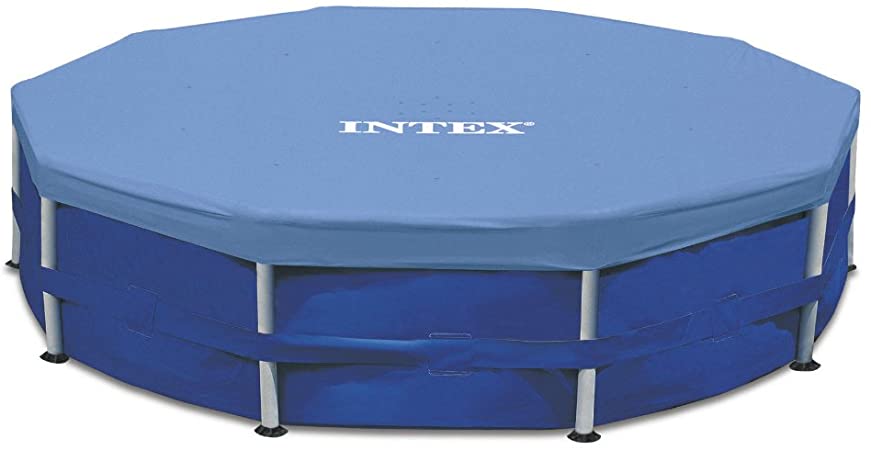 INTEX Round Metal Frame Pool Cover, Blue, 15 ft