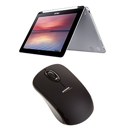 ASUS Chromebook Flip 10.1-Inch Convertible 2 in 1 Touchscreen & AmazonBasics Wireless Mouse Set