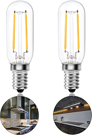 Bonlux 4W LED Cooker Hood Light Bulb, Extractor Fan Bulb,Oven Hood Bulbs 40W Hob Bulb Replacement T25 Tubular Filament SES Small Screw Cooker Hood Oven Appliance Lamp Bulb Warm White 2700K (2-Pack)