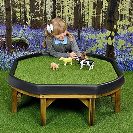 The Rug House Artificial Grass 1m x 1m Mat - Kids Table Top Farm Play Mat Sensory - Astro Turf Fake Grass Tuff Tray Liner Mat