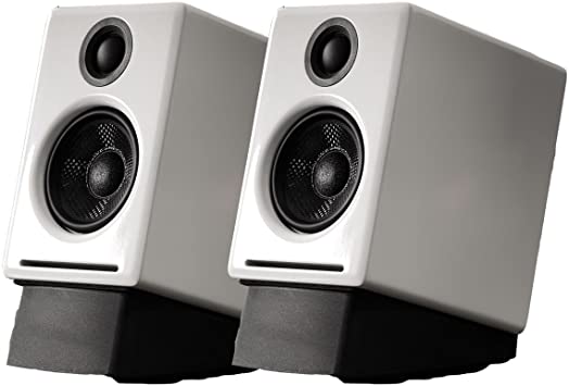 Audioengine A2  Powered Desktop Speaker (Pr) - White w/DS1 Desktop Speaker Stands Bundle