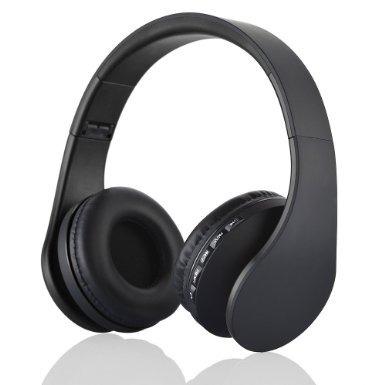 Esonstyle Foldable Wireless Bluetooth Over-ear Stereo Headphone Headset Earphones Stereo Audio with Hands-free Calling Function Audio Cable Included black