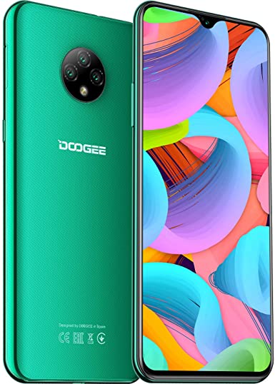 Mobile Phone, DOOGEE X95 Android 10.0, 4G Smartphone SIM Free Phones Unlocked, 6.52 inch Dewdrop Full Screen, 4350mAh Big Battery Fast Charge, 13MP 5MP Triple Camera, 2GB 16GB GPS WIFI, Face ID, Green