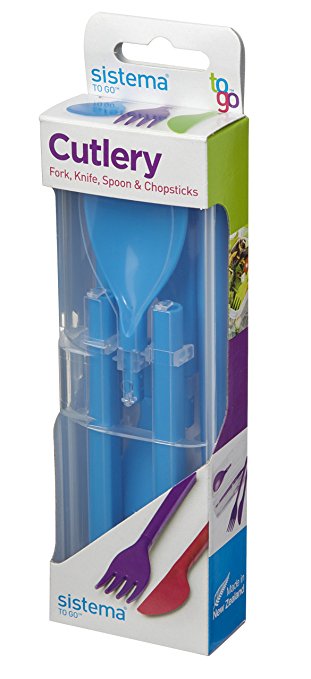 Sistema Fold Away Plastic Cutlery Set - Blue, Green, Purple or Pink - One Only