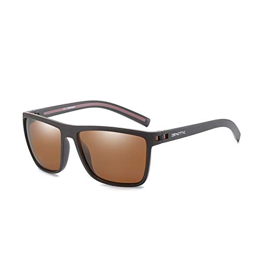 ZENOTTIC Men Square Sunglasses Polarized Lightweight TR90 UV Sun Glasses BT6204