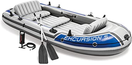 Intex Excursion 5 bateau Unisex-Youth, Gris, 366 x 168 x 43 cm