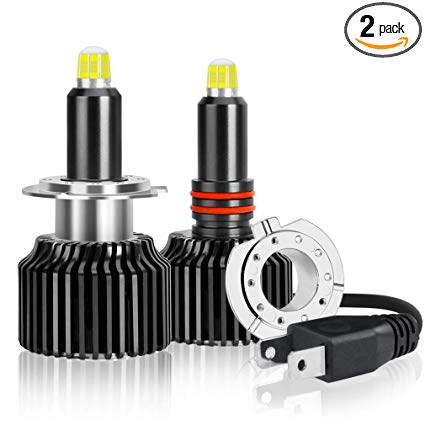 H7 LED Headlight Bulbs, 8 Sides CSP Chips 360 Degree Newest Upgraded Car Headlamp Conversion Kit 12000LM Super Bright White 6000k 2 Years Warranty