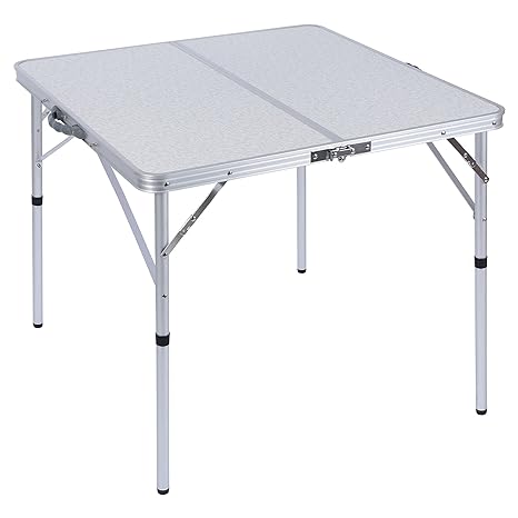 REDCAMP 32" Square Folding Card Table, Lightweight Portable Fold in Half Small Card Tables for Adults Indoor Outdoor Use, White