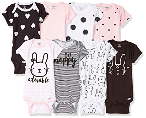 Gerber Baby Girls' 8-Pack Short-Sleeve Onesies Bodysuit