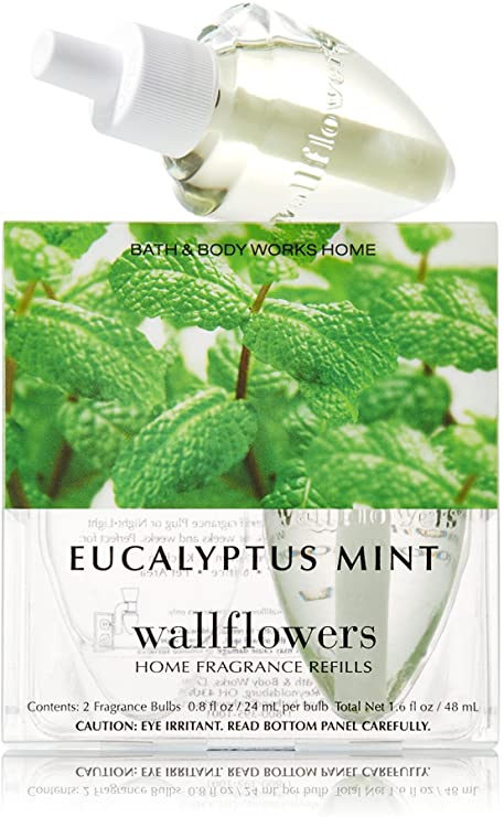 Bath & Body Works Eucalyptus Mint Wallflowers Home Fragrance Refills, 2-Pack (1.6 fl oz total)