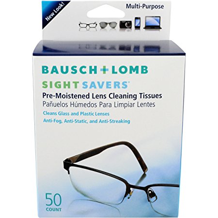 Bausch and Lomb Sight Savers Pre-Moistened Tissues -- 50 ct.