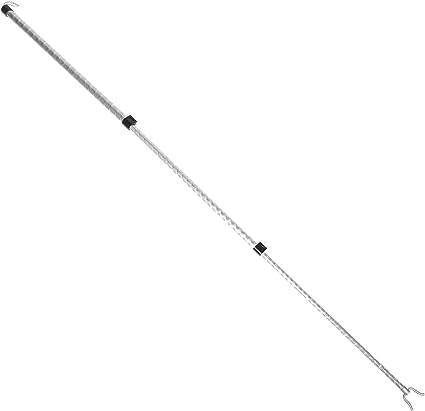 DOITOOL Hanger Retriever Pole with Hook- Adjustable 50 INCH High Reach Garment Hook- Extendable Reaching Stick Pole to Easily Reach Clothes and Closet Poles (Silver)