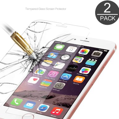 iPhone 6/6s/6 plus Tempered Glass Screen Protector, Glossy High Responsiveness Screen Protector, 2 Pack Rounded Edge Glass Protector (5.5inch)