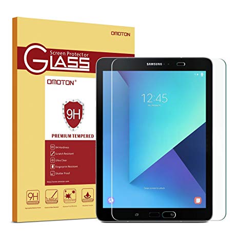 OMOTON Samsung Galaxy Tab S3 9.7 Glass Screen Protector - Tempered Glass Screen Protector for Galaxy Tab S3 9.7 Inch with [9H Hardness] [Crystal Clear] [Scratch Resist] [No-Bubble Installation]