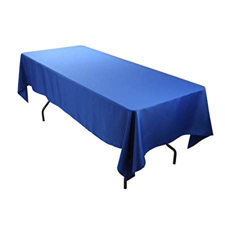 E-TEX Rectangle Tablecloth - 60 x 102 Inch Rectangular Table Cloth for 6 Foot Table in Washable Polyester Royal Blue