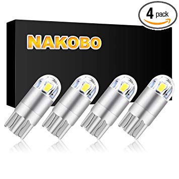 NAKOBO Smart IC DC 9-30V T10 LED Bulb 2-SMD 3030 Chipset 194 921 168 W5W Wedge for Car Interior Dome Door Map Reading License Plate Turn Signal Light Pack of 4