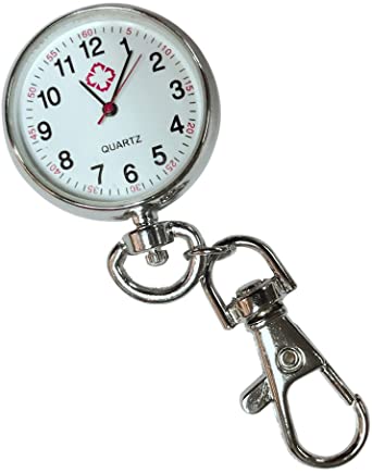Stainless Steel Alloy Quartz Pocket Watch Pendant with Keychain (Nurse)