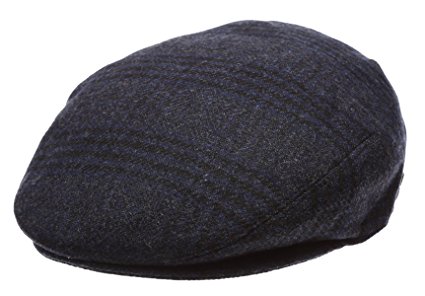 Men's Winter Collection Wool Plaid Flat Newsboy Ivy Hat with MIRMARU Socks.