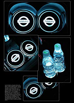 Auto sport 2PCS LED Cup Holder Mat Pad Coaster with USB Rechargeable Interior Decoration Light (Nissan)