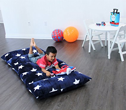 Boy's Floor Lounger Seats Cover and Pillow Cover - Made of Super Soft, Luxurious Premium Plush Fabric - Perfect Reading and Watching TV Cushion - Great for Sleepovers