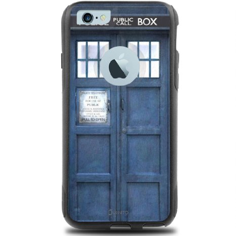 UnnitoTM iPhone 6 Case, UnnitoTM [Dual Layer] *1 Year Warranty* Case Protective [Custom] Commuter Protection Cover (Black - Tardis Dr Who)
