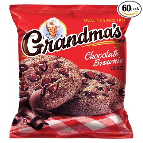 Grandmas Big Cookie Chocolate Brownie 25 Ounce Pack of 60
