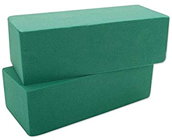 Floral Foam Blocks | Florist Flower Styrofoam Green Bricks Applied Dry or Wet | Set of 2