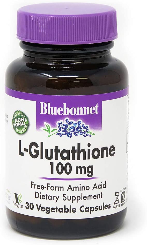 Bluebonnet L-Glutathione 100 mg Vitamin Capsules, 30 Count