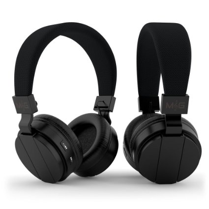 MoveampGroove Rock-N-Grv GRV0791 Over Ear Wireless Bluetooth Headphones with FM Radio MicroSD  TF Card Slot Deep Bass Sound and Quality Cushion - Black
