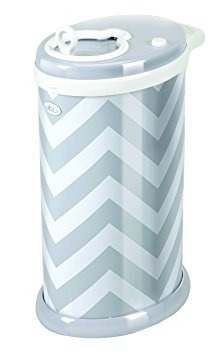 Ubbi Steel Diaper Pail, Gray Chevron