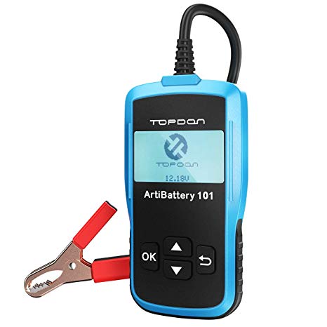 TT TOPDON AB101 Automotive Battery Tester on Cranking System，Charging System and Battery Load with 100-2000 CCA for 12V & 24V Vehicles