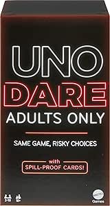 Mattel Games UNO Dare Adults Only, UK English Version, Card Game for Game Night, Travel, Camping & Party, HRL30