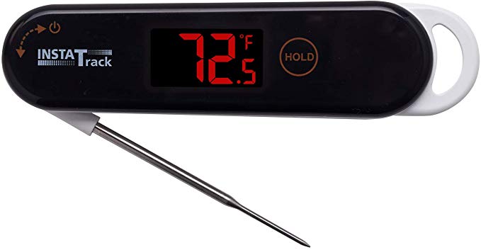 InstaTrack TR004 Rapid Response Folding Digital Thermocouple Thermometer, Extra-Large Display, White