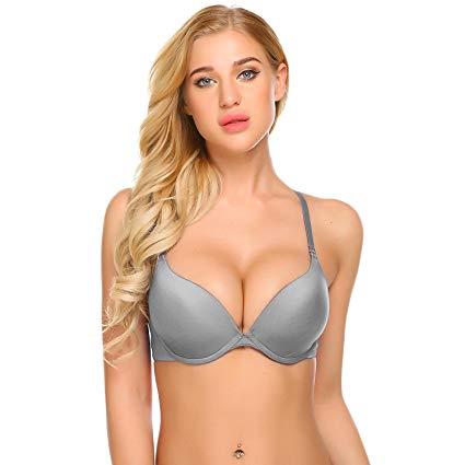 Ekouaer Women's Perfectly Fit Padded Underwire Push up T-Shirt Bra 32A-38DD