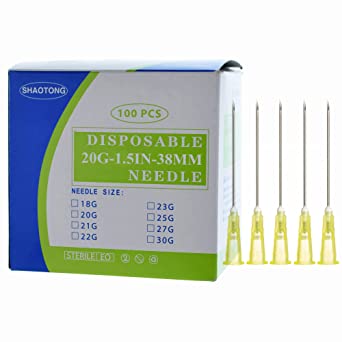 Disposable sterile Needles 100Pack (20G-1.5IN)
