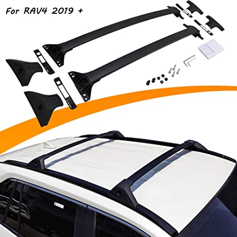 SnailAuto 2pcs Fit for Toyota RAV4 2019-2022 Cross Bars Roof Rack Aluminum Black Luggage Carrier