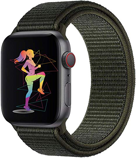 Unhom Compatible with Apple Watch Band 38mm 40mm 42mm 44mm, Soft Nylon Weave Sport Loop Replacement Band for Watch Series 4/3/2/1