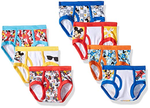 Disney Boys' Toddler Mickey Mouse 3-Pack or 7-Pack Briefs 18M, 2/3T, 4T