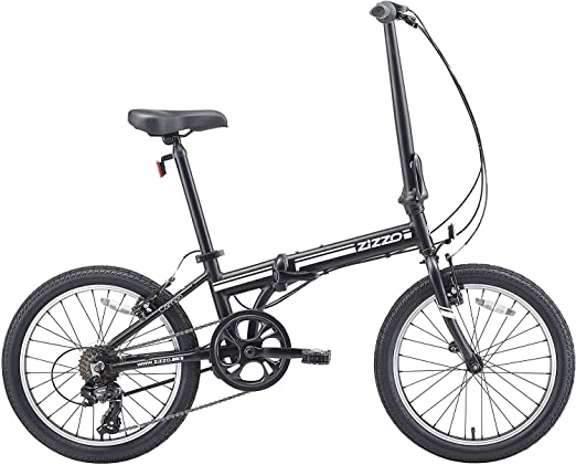 EuroMini ZiZZO Campo 28lb Lightweight Aluminum Frame Shimano 7-Speed Folding Bike 20-Inch